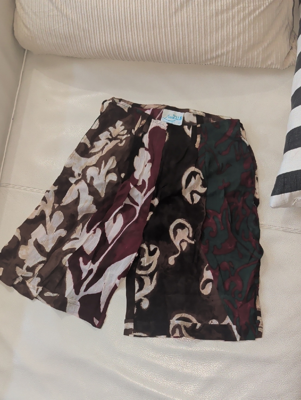 Anna Club By La Perla Mixed Print Tiered Skirt - Brown, Burgundy, Green